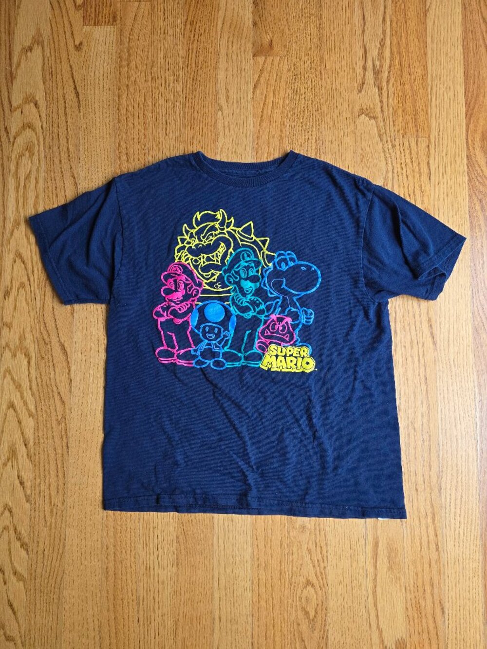 Nintendo Super Mario Bros Short Sleeve T-Shirt | Boys 10-12 | Bowser Toad Yoshi
